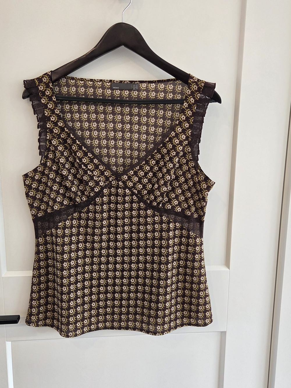 Mexx Brown and Cream Patterned Sleeveless Camisole